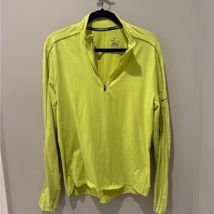 Nike Men's Bright Yellow/Green Quarter Zip Jacket